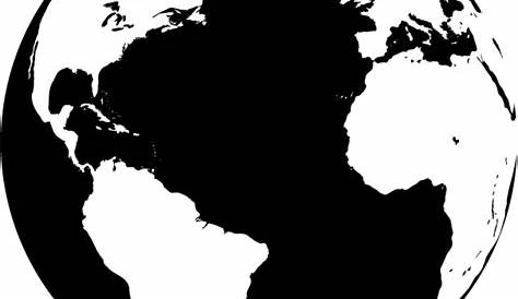 Globe World Earth Black White PNG | Picpng