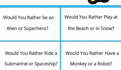 24 fun WOULD YOU RATHER questions for kids! Would you rather