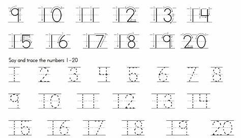 Writing Practice Free Printable Tracing Numbers 1 20 Worksheets Pdf