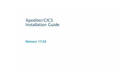 xpediter cics installation guide