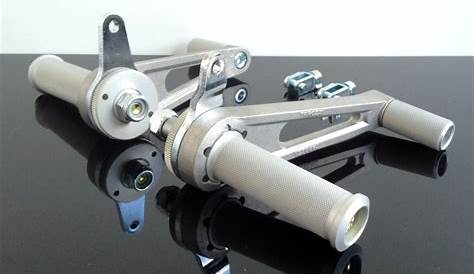 TAROZZI Universal rear sets for cafe racer - adaptable footpegs SILVER