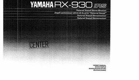 Download free pdf for Yamaha RX930 Receiver manual
