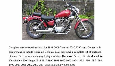 Yamaha Virago XV250 V-Star 250 Motorcycle Service Manual Cyclepedia Printed