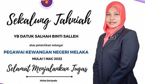 Syabas dan tahniah kepada YB Senator Ustazah Nuridah Binti Mohd Salleh