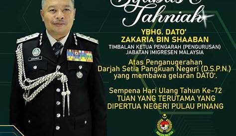Setinggi-tinggi Tahniah kepada YBhg. Dato' Haji Mohd Redza Shah Bin