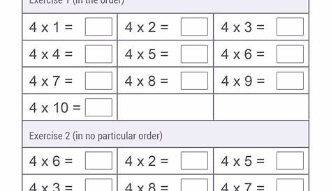 Year 4 Times Tables Test Practice Online - Free Printable