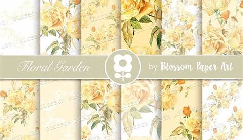 YELLOW ROSE 12 x 12 Scrapbook Paper- 2 Sheets | eBay