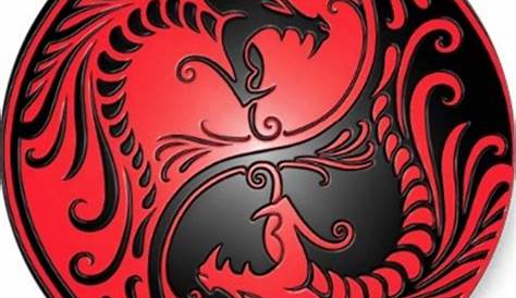 Red Ying Yang Dragons | Red dragon tattoo, Yin yang designs, Black stickers