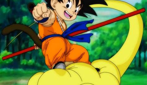 gohanversuscell: Dragon Ball Kid Goku On Nimbus - Anime Kid Goku