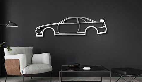 Mad World Large Retro Car Silhouette Wall Art Stickers Wall Decals Home