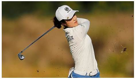 Yu Liu of Beijing, China hits from the 5th tee during the first round