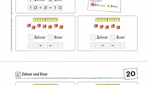 Lernstübchen: Tafelmaterial zu den Zehnern und Einern