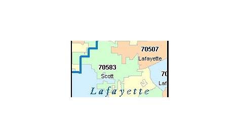 Lafayette La Zip Code Map map of interstate