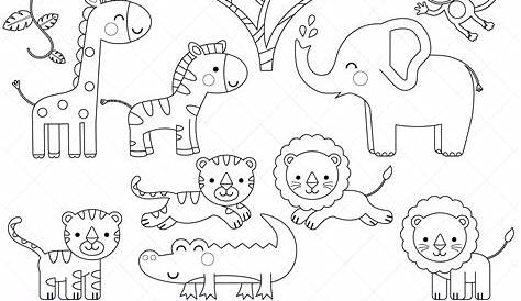 Zoo Animals Clipart Black And White | Amazing Wallpapers