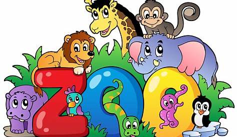 Zoo scene with many kids playing with zoo animals 2141042 Vector Art at