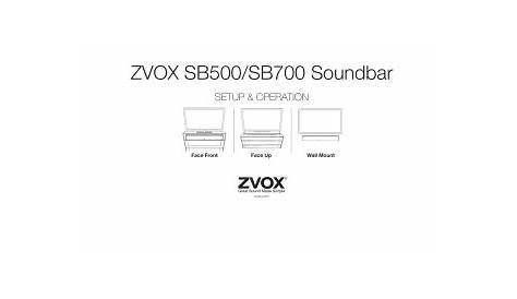 ZVOX SB500 User Manual