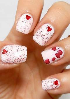 Short Acrylic Nails For Valentine's Day