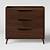 3 drawer modern gallery dresser