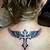 Cross And Wings Back Tattoo