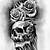 Skull And Rose Tattoo For Men