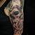 Skull And Roses Sleeve Tattoo