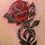 Treble Clef Rose Tattoo