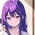 anime girl dark purple hair