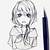 anime girl drawing easy pencil