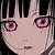 anime girl pink eyes black hair