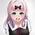 anime girl pink hair black dress