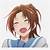 anime girl with brown hair laughing
