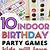 birthday party games ideas indoor