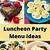 birthday party lunch ideas for adults