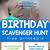 birthday party scavenger hunt ideas