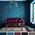 blue burgundy yellow grey color scheme living room