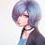 blue haired anime girl short hair