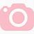 camera icon aesthetic pink