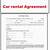 car rental agreement form template