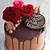 chocolate cake decorating with flowers