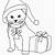 christmas kitten coloring pages printable