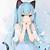 cute anime girl cat blue