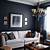 decorate a dark blue wall living room