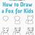 fox easy drawing step by step