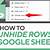 google sheets how to unhide rows