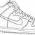 high top sneaker coloring page