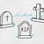 how to draw a cemetery step by step