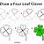 how to draw a clover step by step