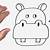 how to draw a easy hippo