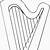 how to draw a harp step by step