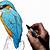 how to draw a kingfisher step by step